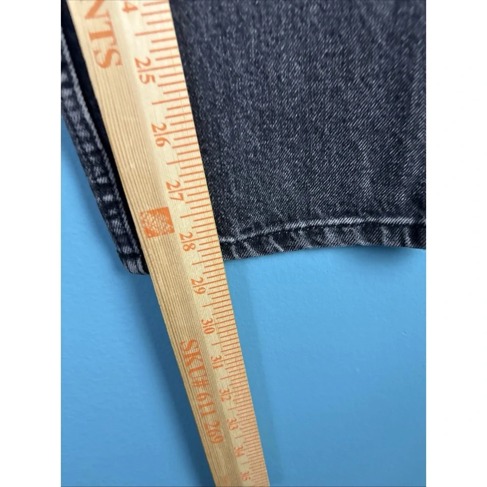 Levis 502 Jeans Mens 36x29 Black Tapered Fit Denim Fade Whiskers